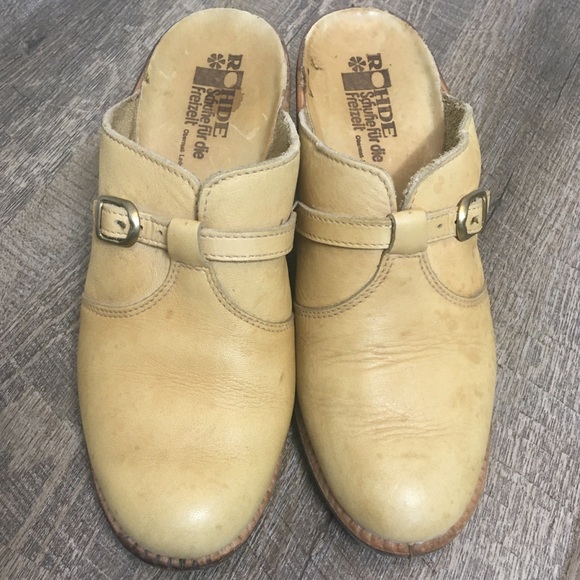 Cream Rohde Clogs - Chunky Open Back Heels EU39 - Picture 7 of 10